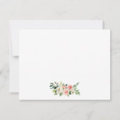 水彩ピンクホワイトフローラ金ゴールド パーソナライズされた ノートカード (裏面)