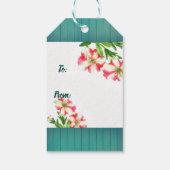 水彩ピンクホワイトペチュニアスフローラ母の日 ギフトタグ (裏面)