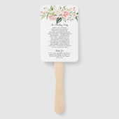 水彩ピンクホワイトローズユーカリプトゥスグリーン ハンドファン (裏面)