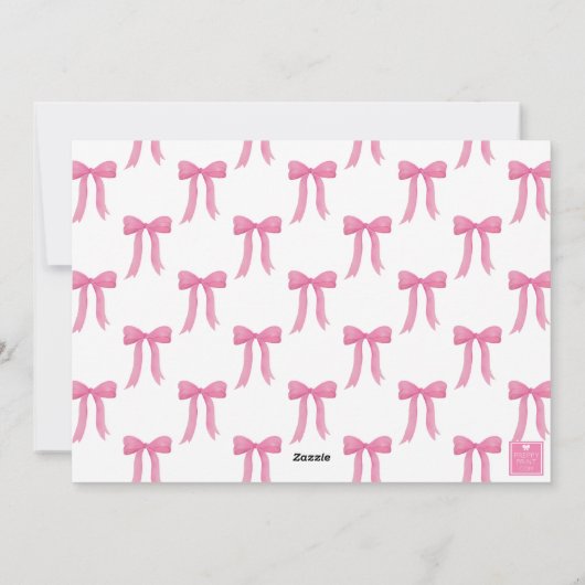 水彩ピンクボウガーランドフォトホリデーカード シーズンカード (裏面)