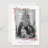 水彩ピンクボウガーランド写真 シーズンカード (正面)