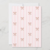 水彩ピンクボウストライプのスウィート16 招待状 (裏面)