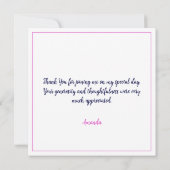 水彩ピンクボウディスコボールスウィート16誕生日 サンキューカード (裏面)