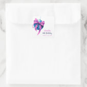 水彩ピンクボウディスコボールスウィート16誕生日 スクエアシール (バッグ)