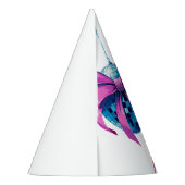 水彩ピンクボウディスコボールスウィート16誕生日 パーティーハット (裏面)