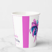 水彩ピンクボウディスコボールスウィート16誕生日 紙コップ (左)