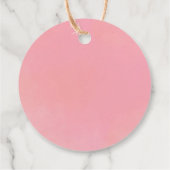 水彩ピンクボウフローラ女の子の赤ちゃんシャワー フェイバータグ (裏面)