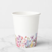 水彩ピンクボウフローラ女の子の赤ちゃんシャワー 紙コップ (裏面)