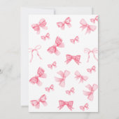 水彩ピンクボウベビーシャワーサンキューカード 案内状 (裏面)