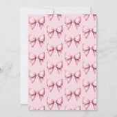 水彩ピンクボウ女の子ベビーシャワー 招待状 (裏面)