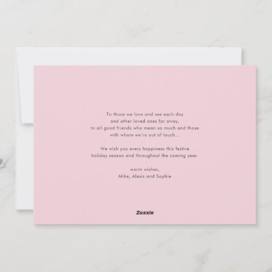 水彩ピンクポインセチア・シーズンのご挨拶 シーズンカード (裏面)