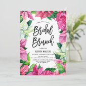 水彩ピンクポインセティアスフローラブライダルブランチ 招待状 (スタンド正面)