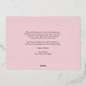 水彩ピンクポインセティアスメリークリスマスフォト 箔シーズンカード (裏面)