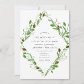 水彩ピンクポピー結婚ズ 招待状 (正面)