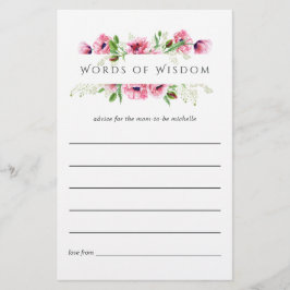 水彩ピンクポピー ブライダルシャワー アドバイス