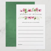 水彩ピンクポピー ブライダルシャワー アドバイス (正面/裏面)