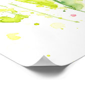 水彩ピンクポピー ポスター (角)