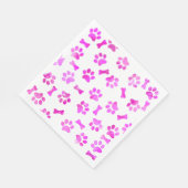 水彩ピンクポープリント誕生日 スタンダードランチョンナプキン (角)