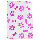 水彩ピンクポープリント ミディアムペーパーバッグ (裏面)