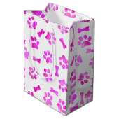 水彩ピンクポープリント ミディアムペーパーバッグ (裏面アングル)