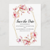 水彩ピンクマグノリアフラワーズ 案内ポストカード (正面)