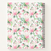 水彩ピンクマグノリアフラワー名前をカスタムするレシピ ノートブック (裏面)