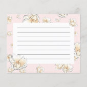 水彩ピンクマグノリアレシピカード (裏面)