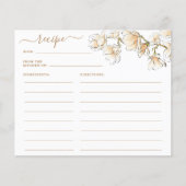 水彩ピンクマグノリアレシピカード (正面)