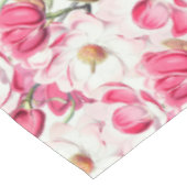 水彩ピンクマグノリア花パターン テーブルクロス (アングル)