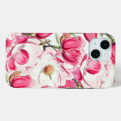 水彩ピンクマグノリア花パターン Case-Mate iPhoneケース (裏面 (横))