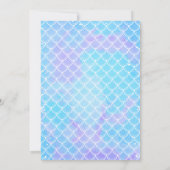 水彩ピンクマーメイドオンダーザシー誕生日 招待状 (裏面)