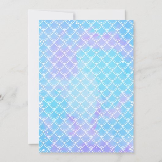 水彩ピンクマーメイドオンダーザシー誕生日 招待状 (裏面)