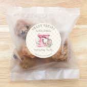 水彩ピンクミキサーベーカリーありがとう ラウンドシール