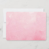 水彩ピンクモノグラムフォトコラージュガール誕生 案内状 (裏面)