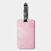 水彩ピンクモノグラムフォトコラージュガール ラゲッジタグ (裏面縦)