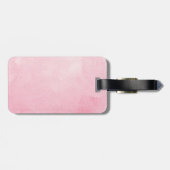 水彩ピンクモノグラムフォトコラージュガール ラゲッジタグ (裏面横)
