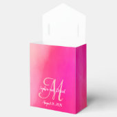 水彩ピンクモノグラム結婚式の引き出物 フェイバーボックス (オープン)