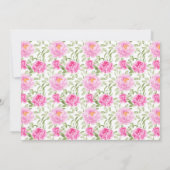 水彩ピンクユニコーンフローラ1stバースデーフォト 招待状 (裏面)