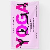 水彩ピンクヨガ仲介インストラクターヒーラー 横断幕 (縦)