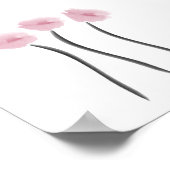 水彩ピンクラブアネモネの花 ポスター (角)