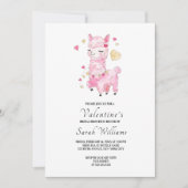 水彩ピンクラマブライダルシャワー 招待状 (正面)