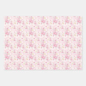 水彩ピンクラマXOXO ラッピングペーパーシート (正面3)