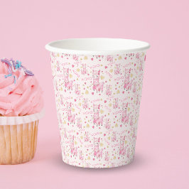 水彩ピンクラマXOXO 紙コップ