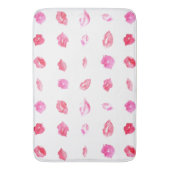 水彩ピンクリップ。パターンシック、トレンディーデザイン バスマット (正面縦)