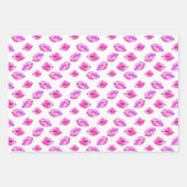 水彩ピンクリップ。パターンシック、トレンディーデザイン ラッピングペーパーシート (正面3)