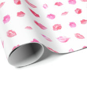 水彩ピンクリップ。パターンシック、トレンディーデザイン ラッピングペーパー (ロールコーナー)