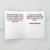 水彩ピンクリトルシスター誕生日 カード (内部)