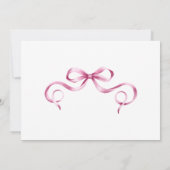 水彩ピンクリボンのベビーシャワー 招待状 (裏面)