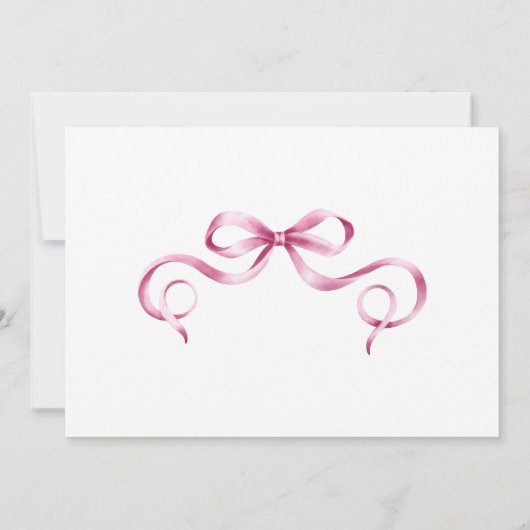 水彩ピンクリボン赤ちゃんシャワー 招待状 (裏面)