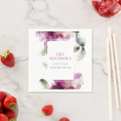 水彩ピンクリリーバプティスマ《キリスト教》洗礼式や命名式 スタンダードカクテルナプキン (インサイチュ)